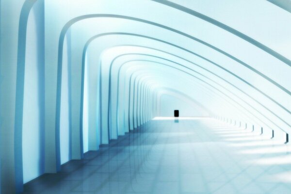 La luce bianca nel corridoio è come un tunnel