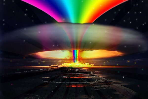 Esplosione nucleare arcobaleno nel mondo