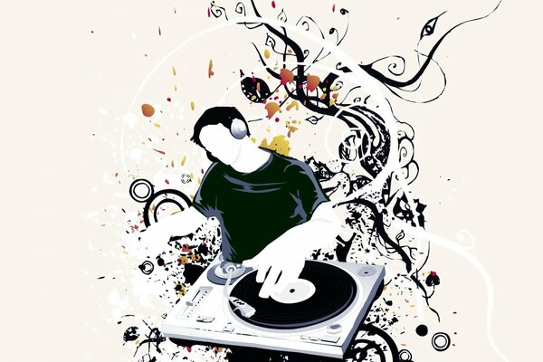 Vector image of a DJ in minimalism style