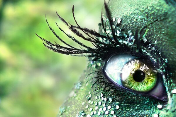 Green eyes. Fantasy. Art