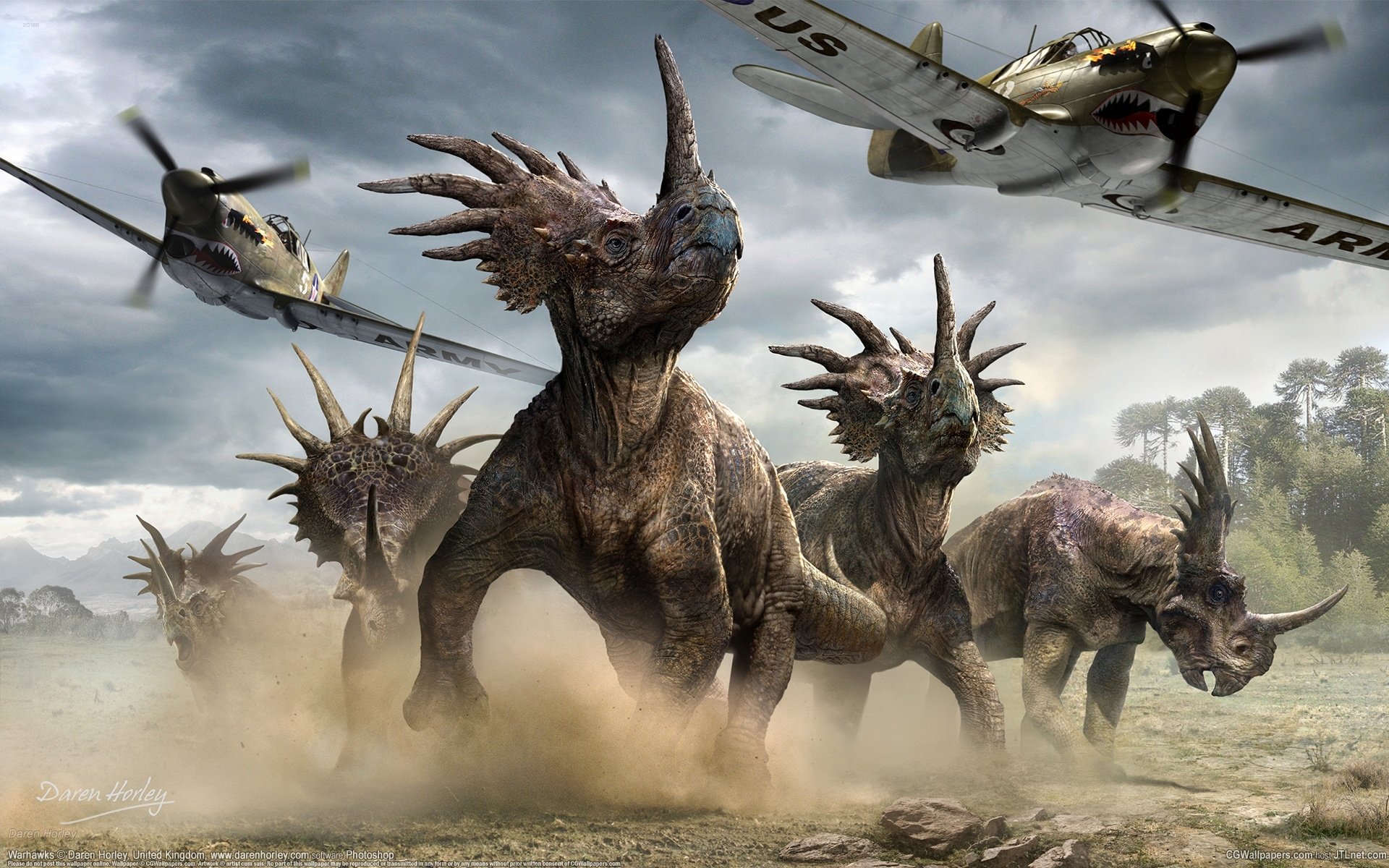 daren horley styracosaures dinosaures