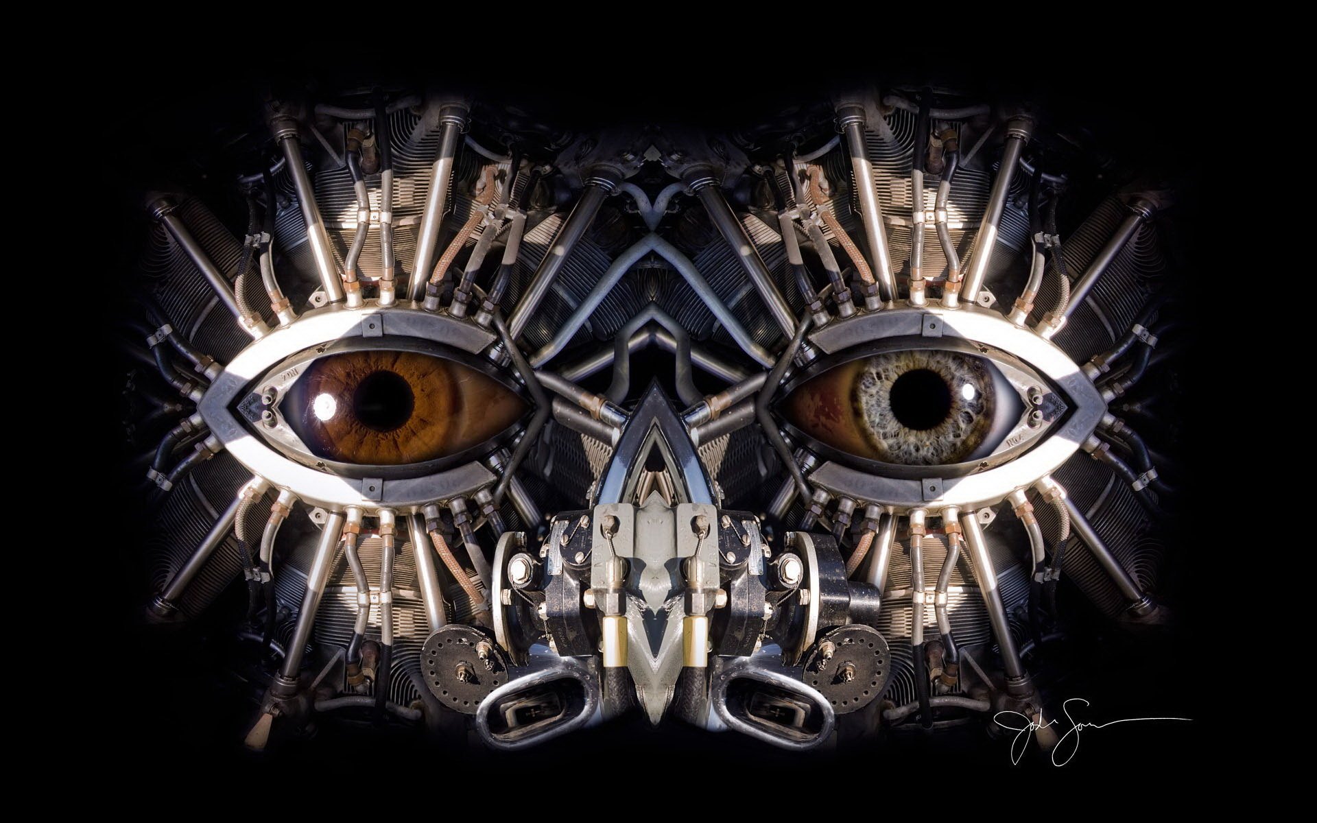 yeux robot cyborg mécanisme