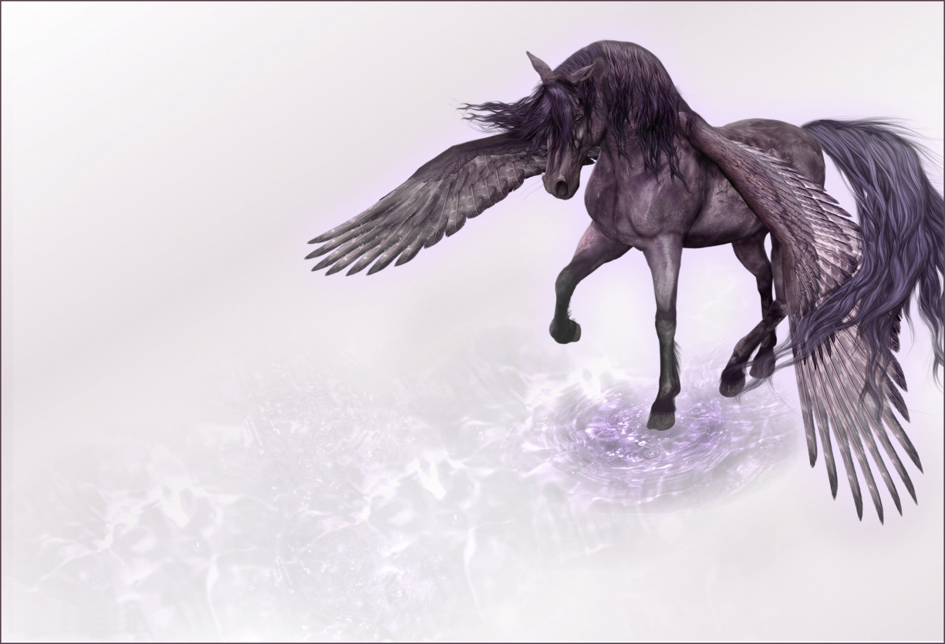 pferd flügel pegasus handeln minimalismus rendering