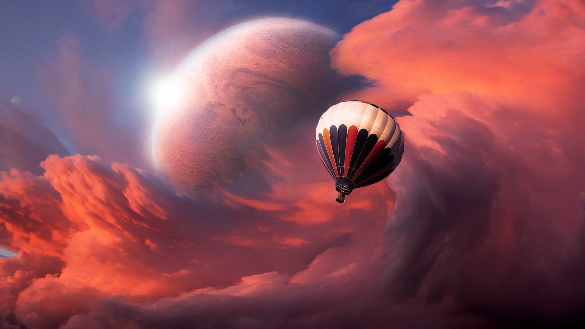 ballon planet himmel wolken