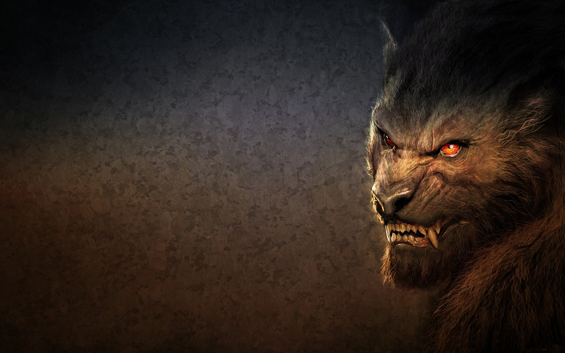 background head face view fall fangs ears wool being wolf werewolf