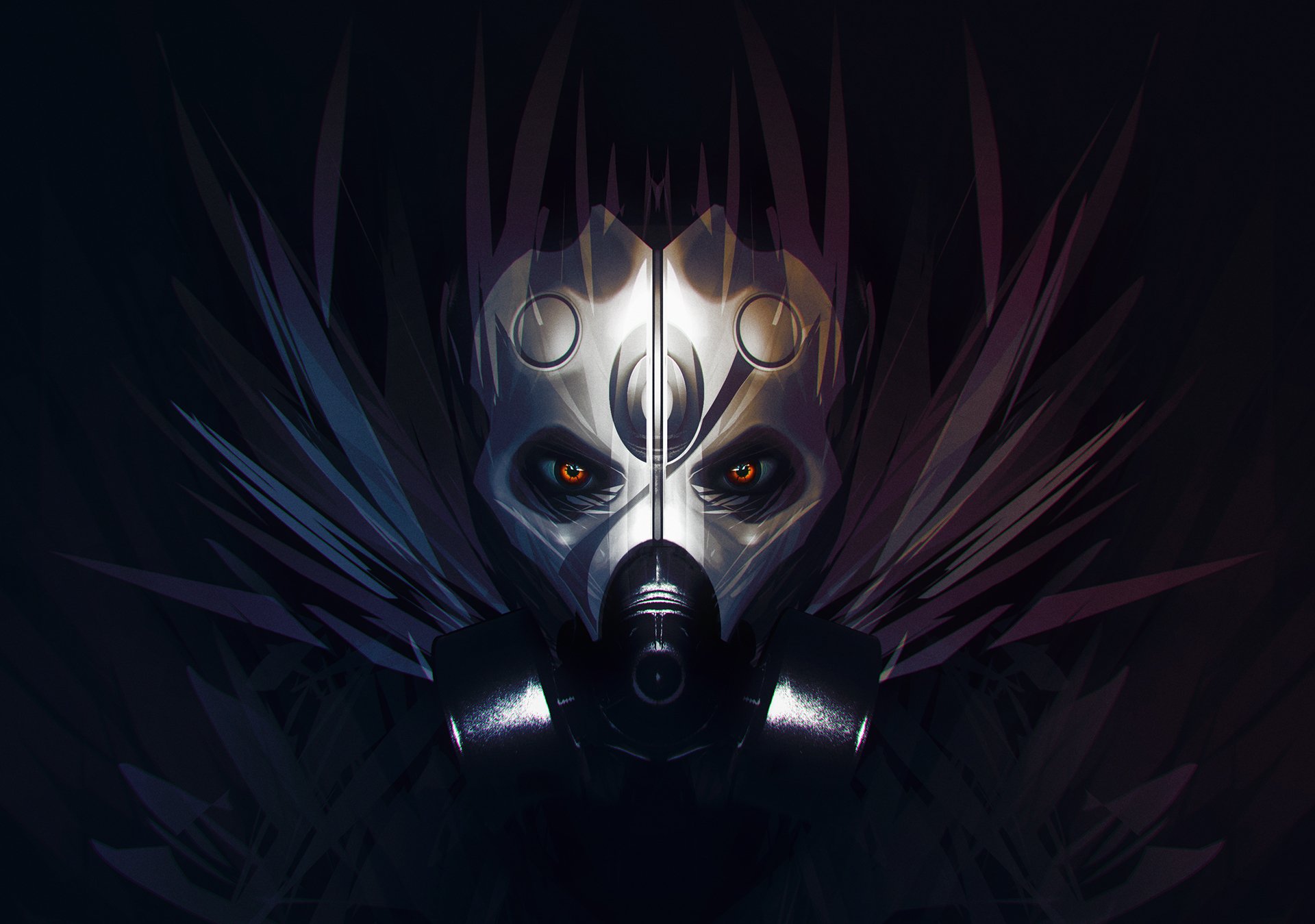 bastien grivet art grivetart gas face eyes mask of the filter