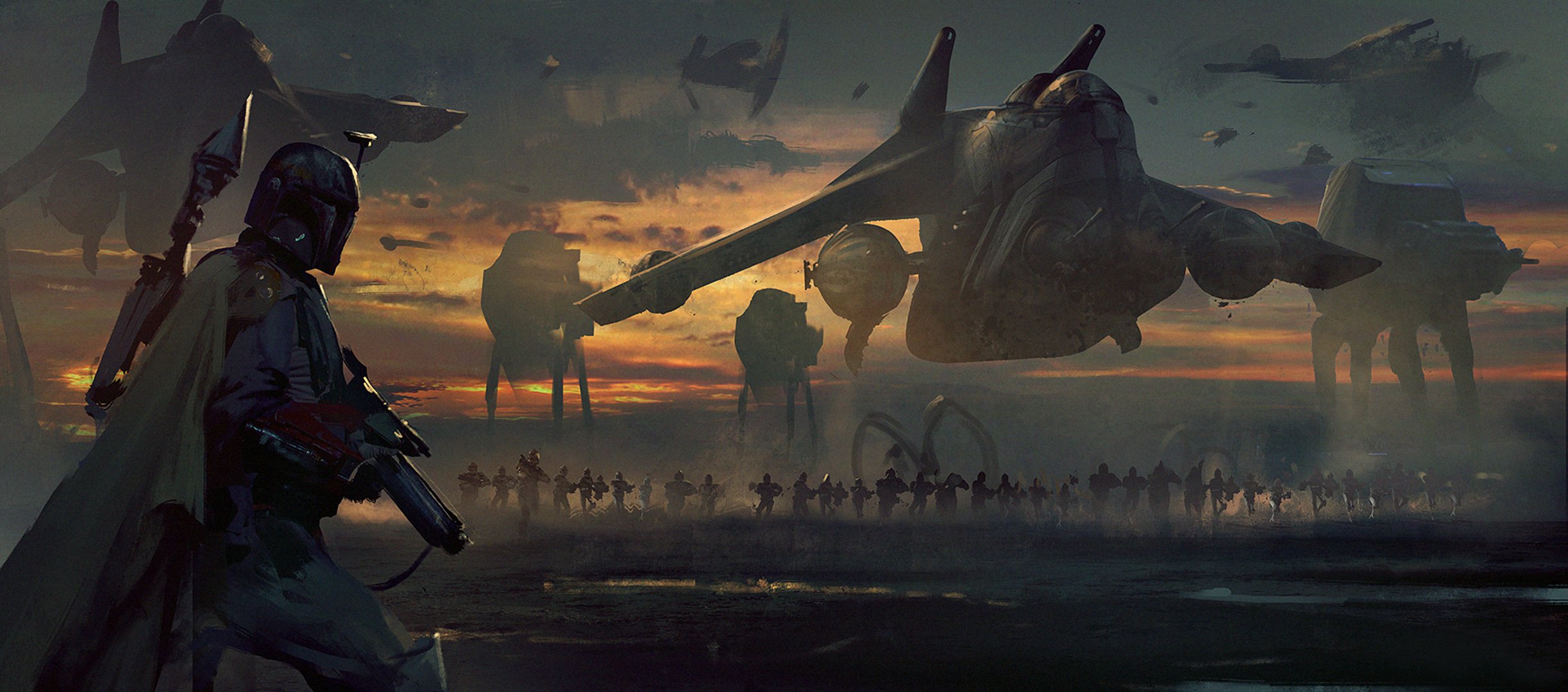 boba fett star wars art marche impériale