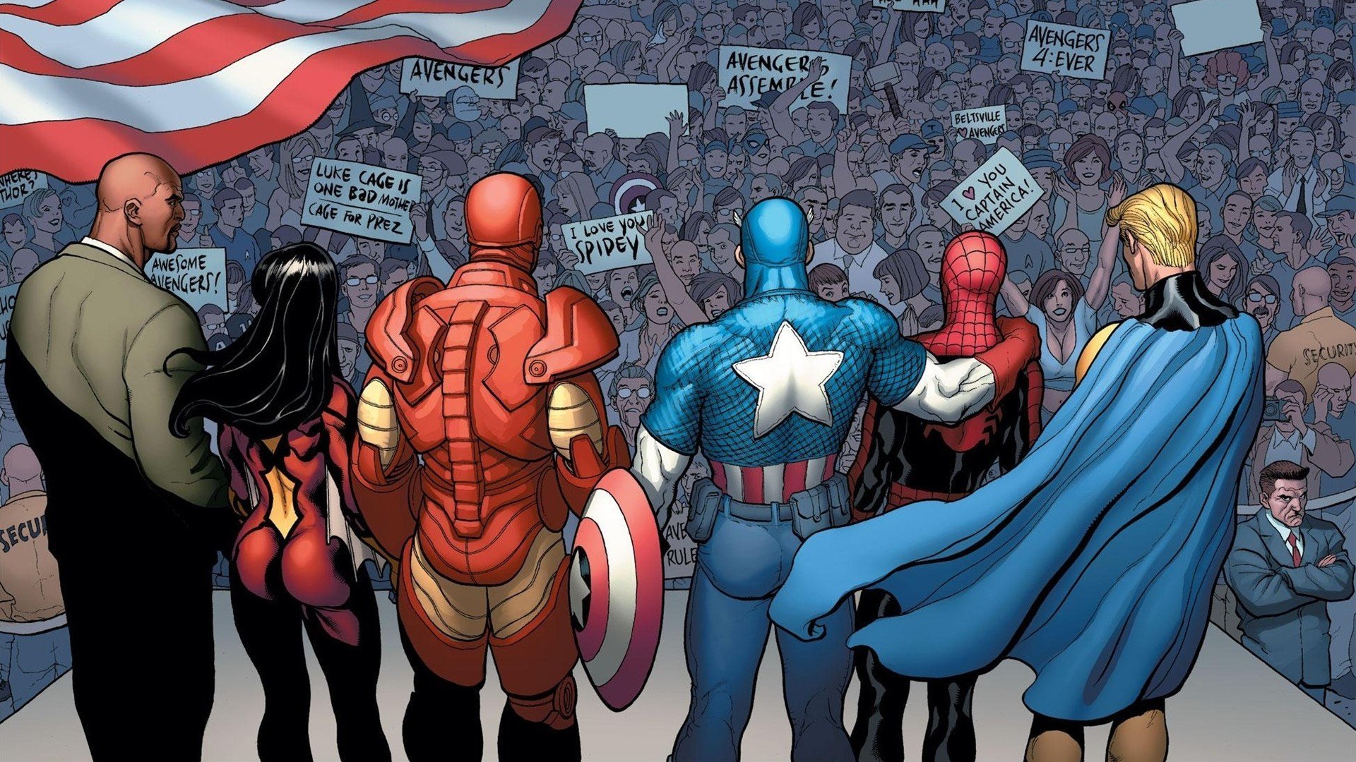 comics luke cage spidermanfrau iron man captain america spiderman im uhrzeigersinn menge