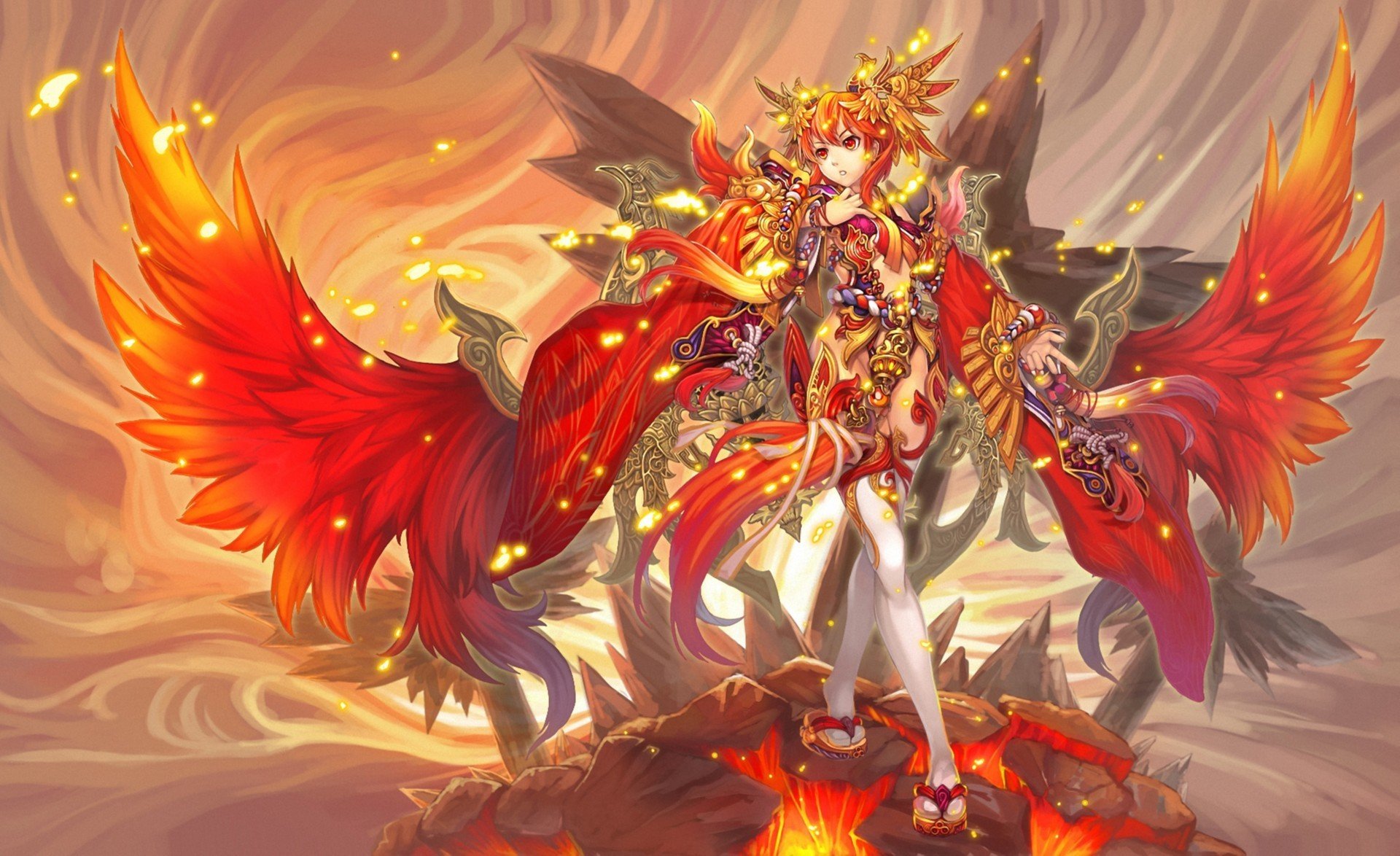 art fille fantasy phoenix ailes