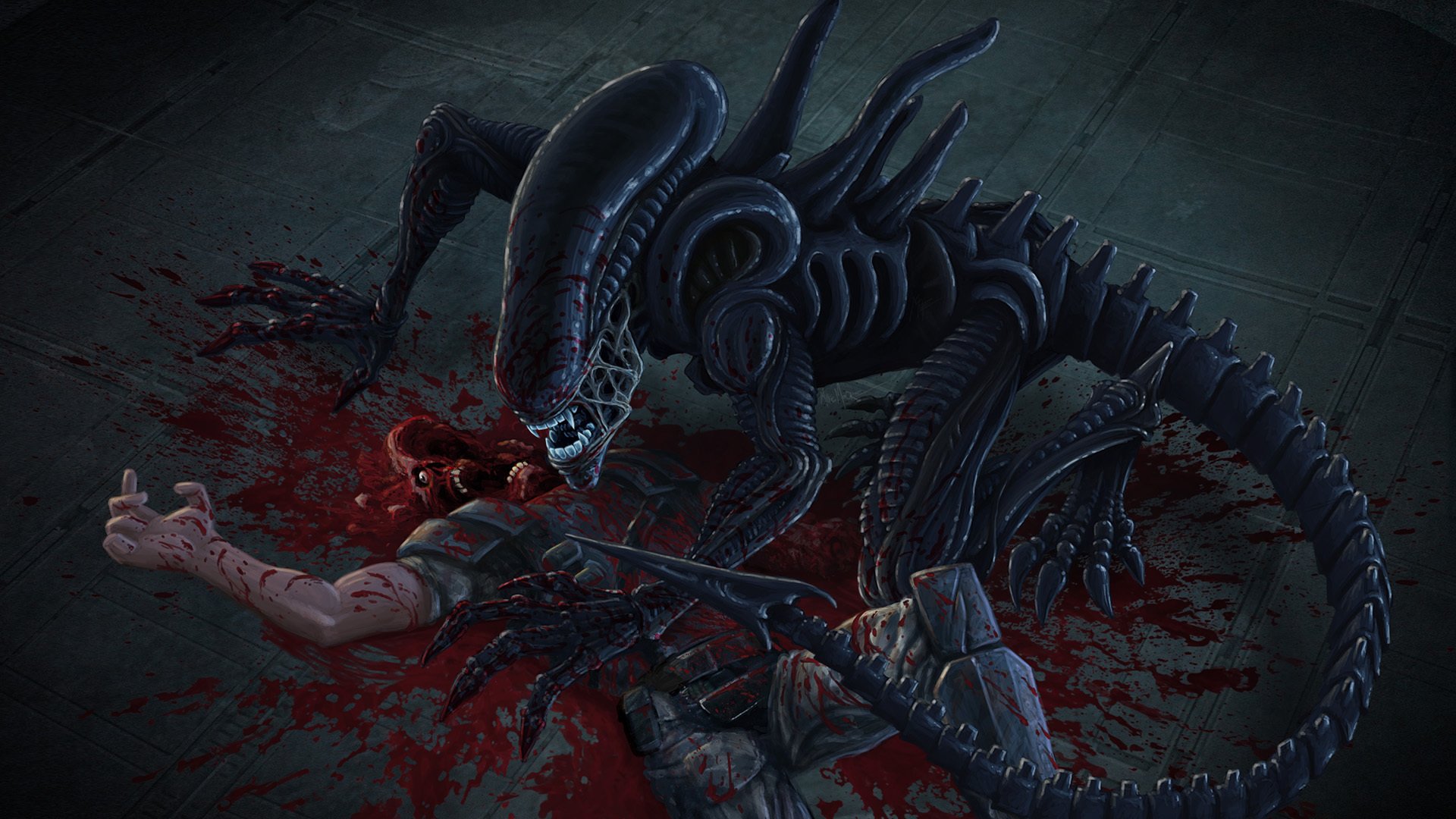 zwłoki żołnierz cudzoziemiec xenomorph