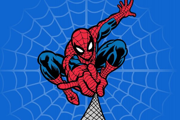 El hombre araña de los cómics lanza telarañas