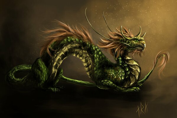 Image d art d un dragon moustachu