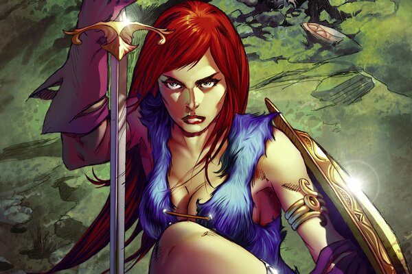 Redhead Sonia è una donna guerriera del fumetto