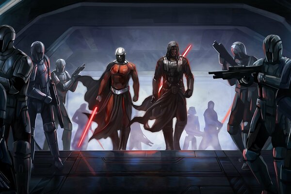 Knights of the Old Republic go with swords