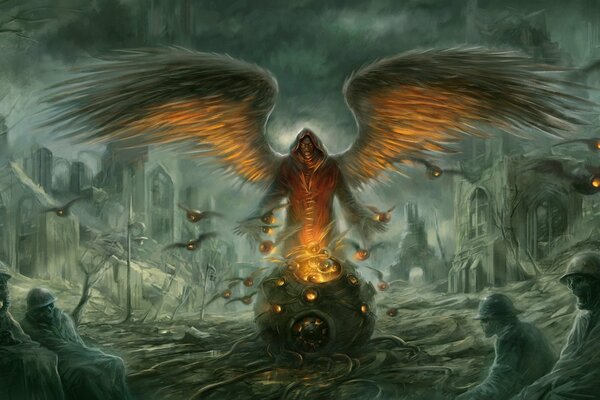 Angel dark in the destruction of the visible light