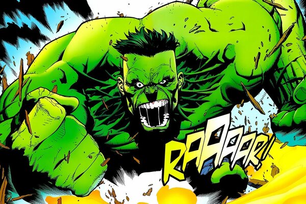 Der berühmte Hulk ist wütend aus den Comics