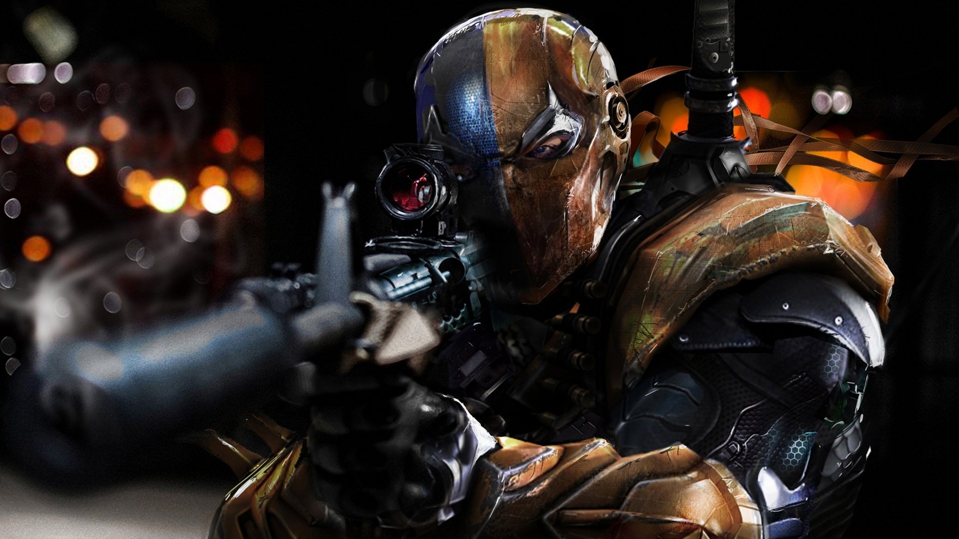 masque deathstroke slade wilson assassin fusil de sniper