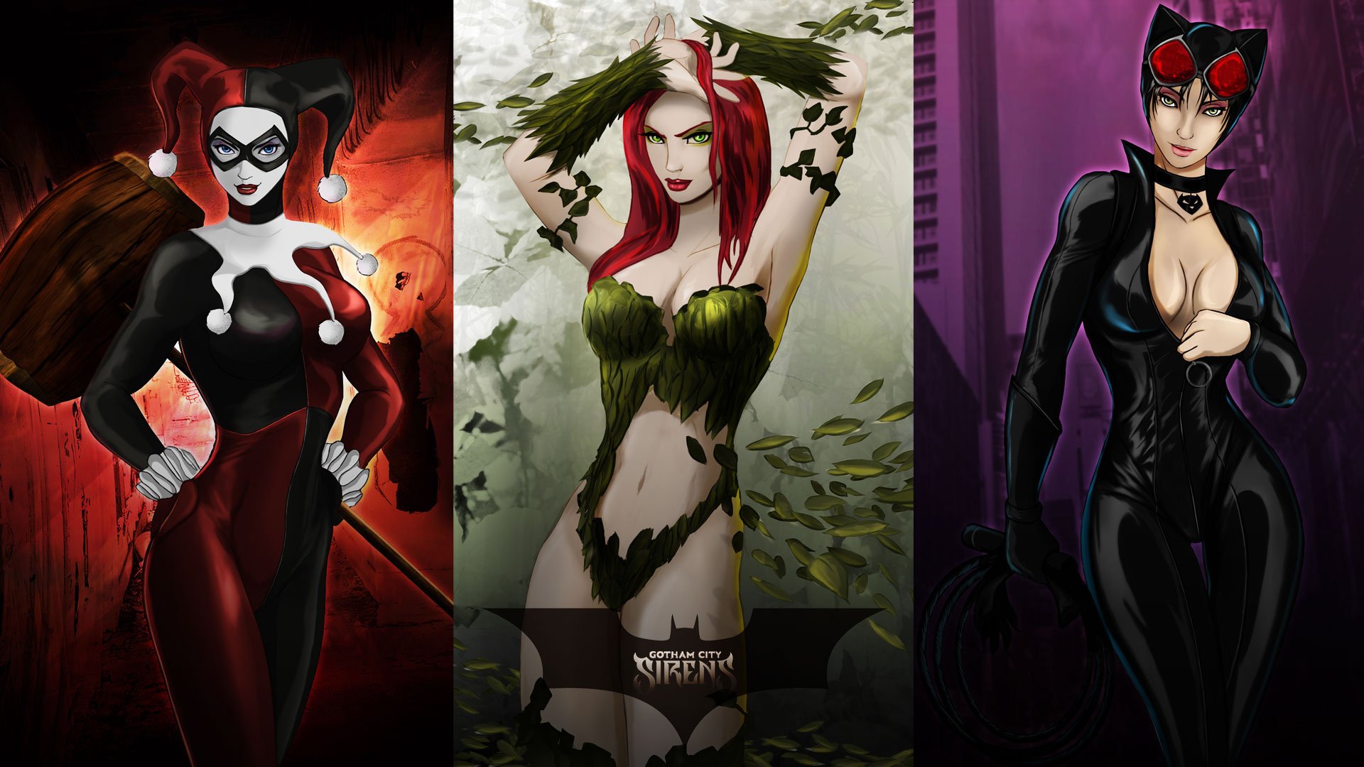 poison ivy pamela isley catwoman selina kyle harley quinn