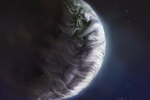 Arte di Steve De La Mare, Luna addormentata