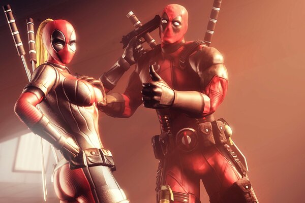 Lady Deadpool e Deadpool dei fumetti