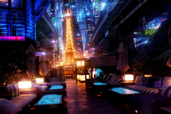 Paris at night in the future mikhail amm