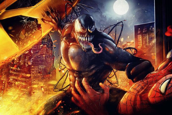 La batalla mortal de Spider-Man con Venom