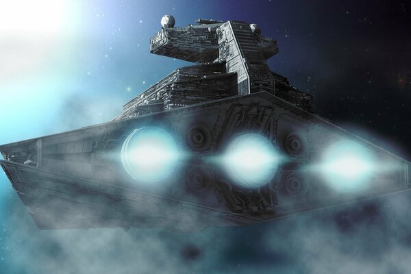 Ein Star Wars-Kaiserkreuzer zerstört den Weltraum