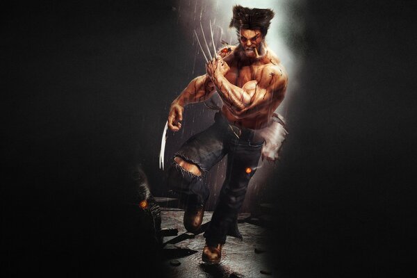 Comics. Wolverine auf dunklem Hintergrund