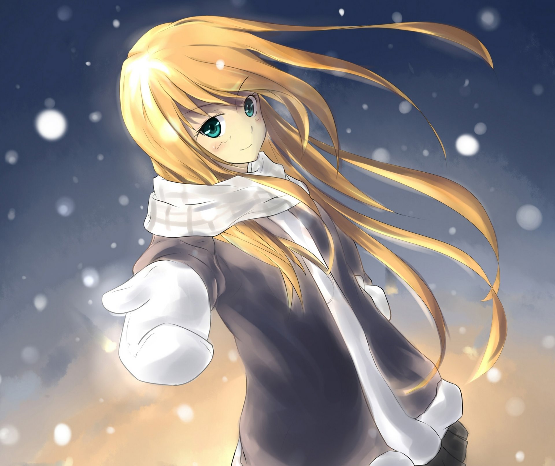 art phantania anime well not my sister be so cute ore no imouto ga konnani kawaii wake ga nai kousaka kirino girl snow winter snowflakes scarf