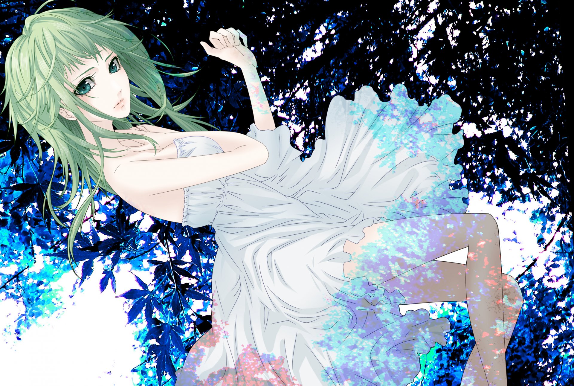 arte gumi vocaloid chica vestido abstracto