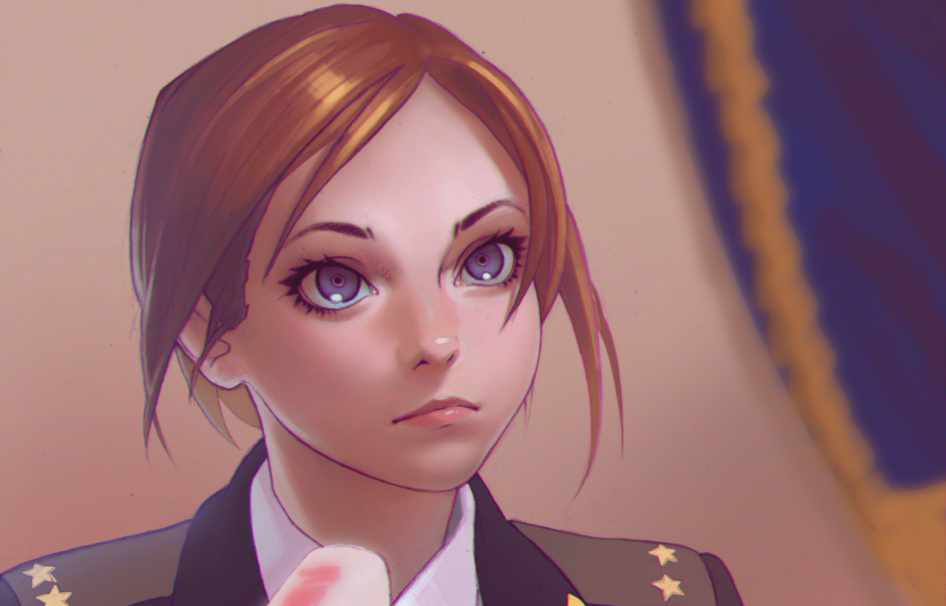 natalia poklonskaya chica fiscal micrófono dibujo retrato