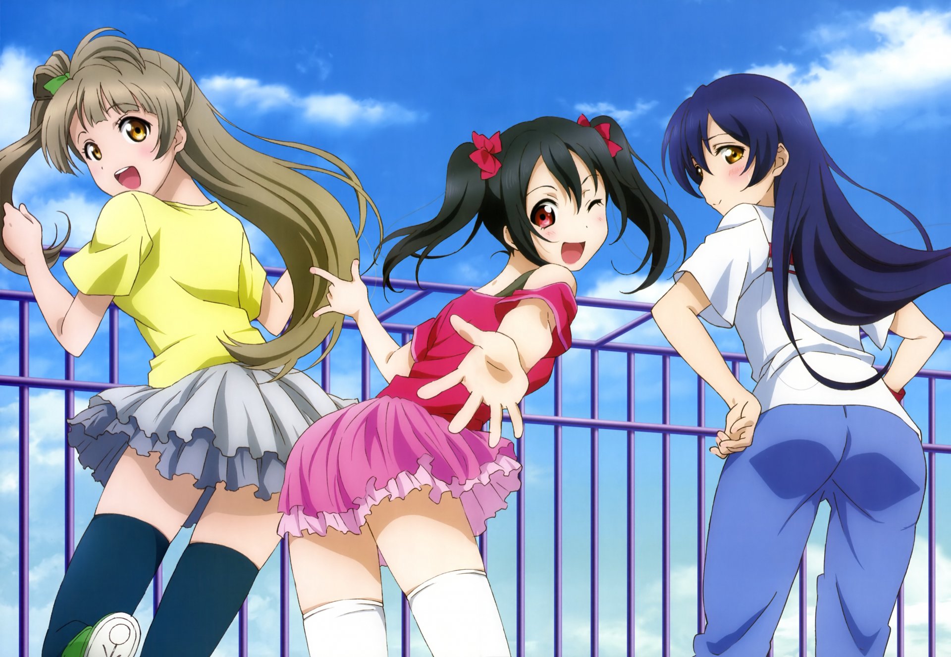 anime art amour vivre pas école idol projet yazawa nico minami kotori sonoda umi filles sourire poser idoles