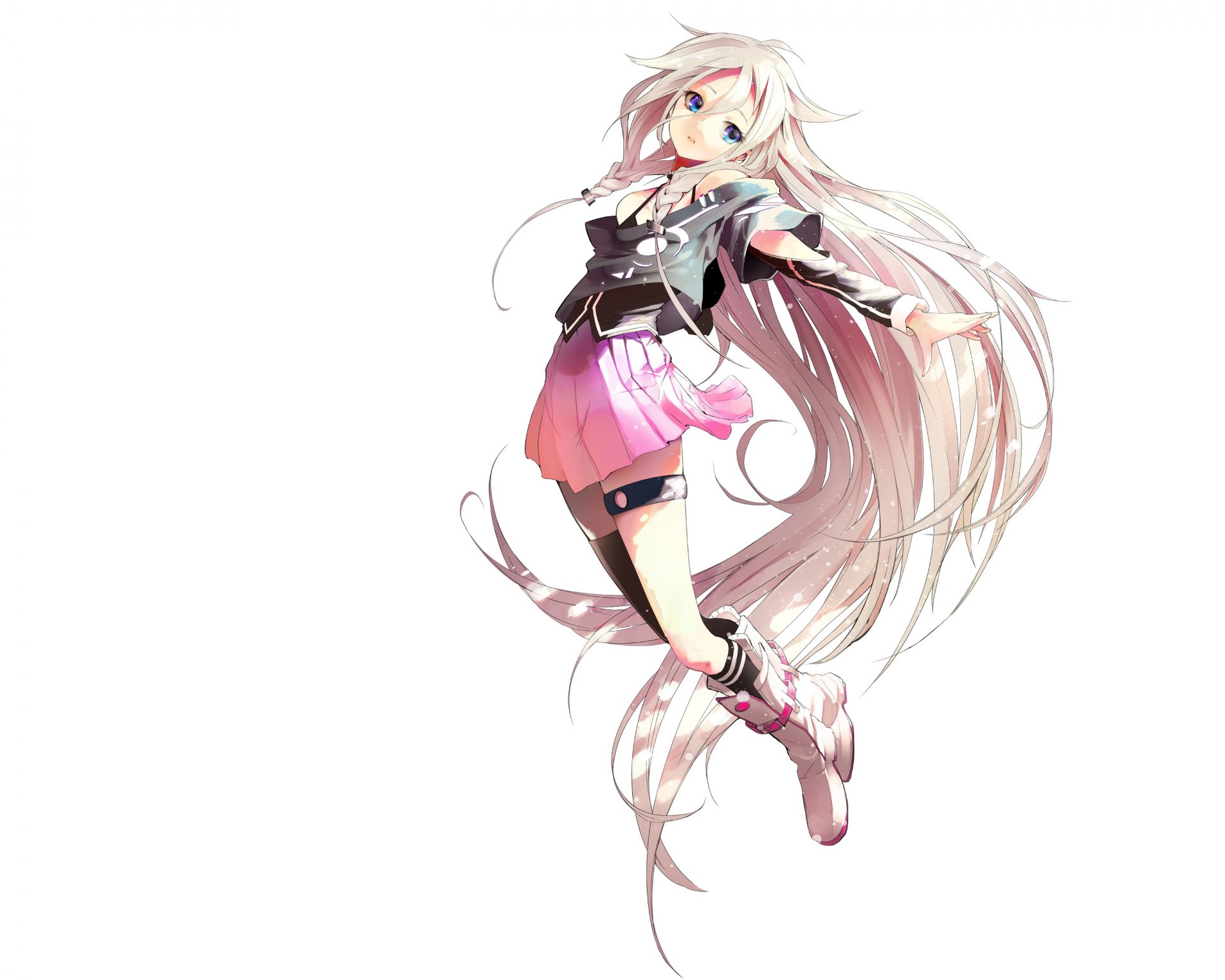 anime kunst mädchen akasaka aka ia vocaloid weißer hintergrund