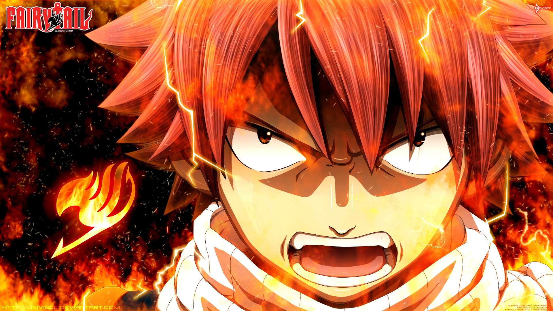 art deiviscc anime bajka natsu dragneel bajka o fairy tail płomień ogień wściekłość