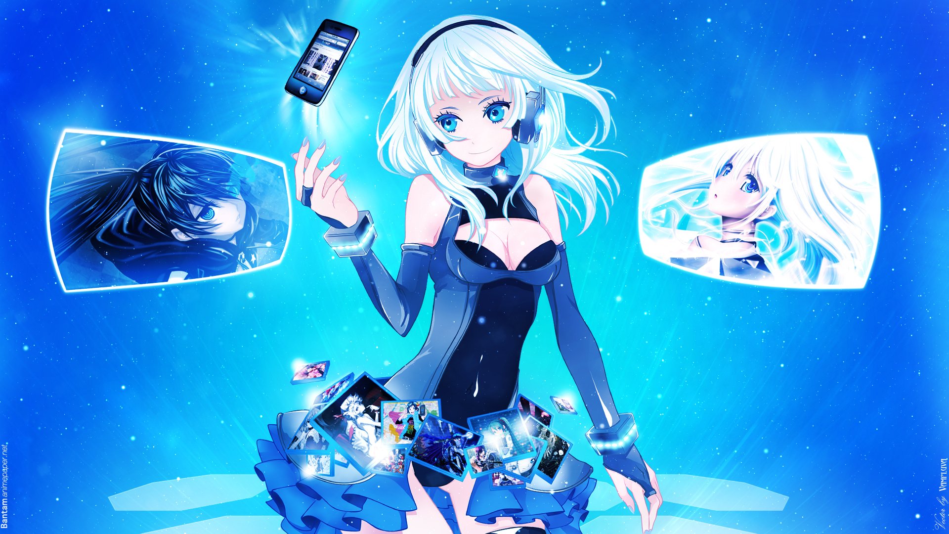 anime girl headphones iphone picture