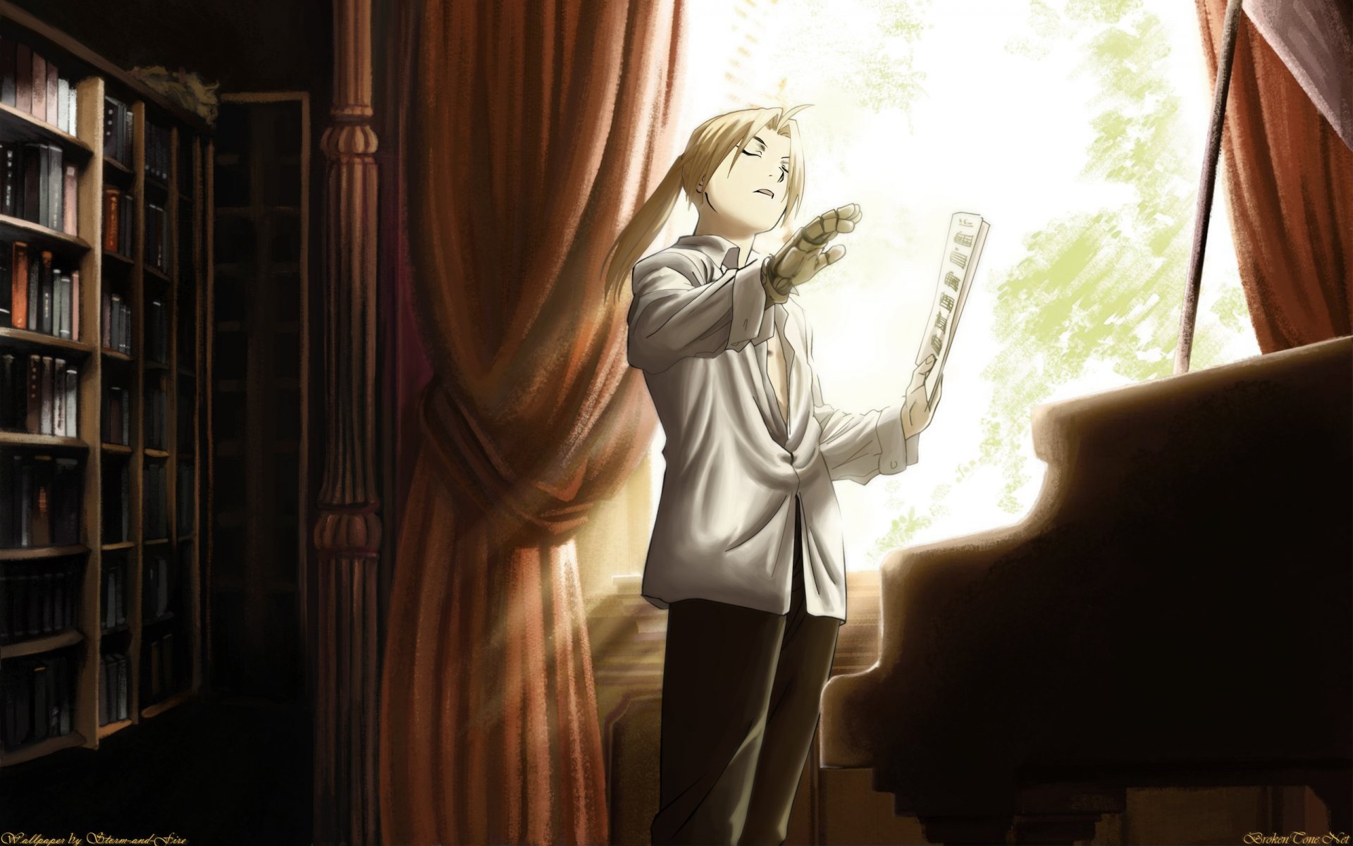 arte arte tempesta-e-fuoco fullmetal alchemist edward elric pianoforte a coda libri spartiti protesi