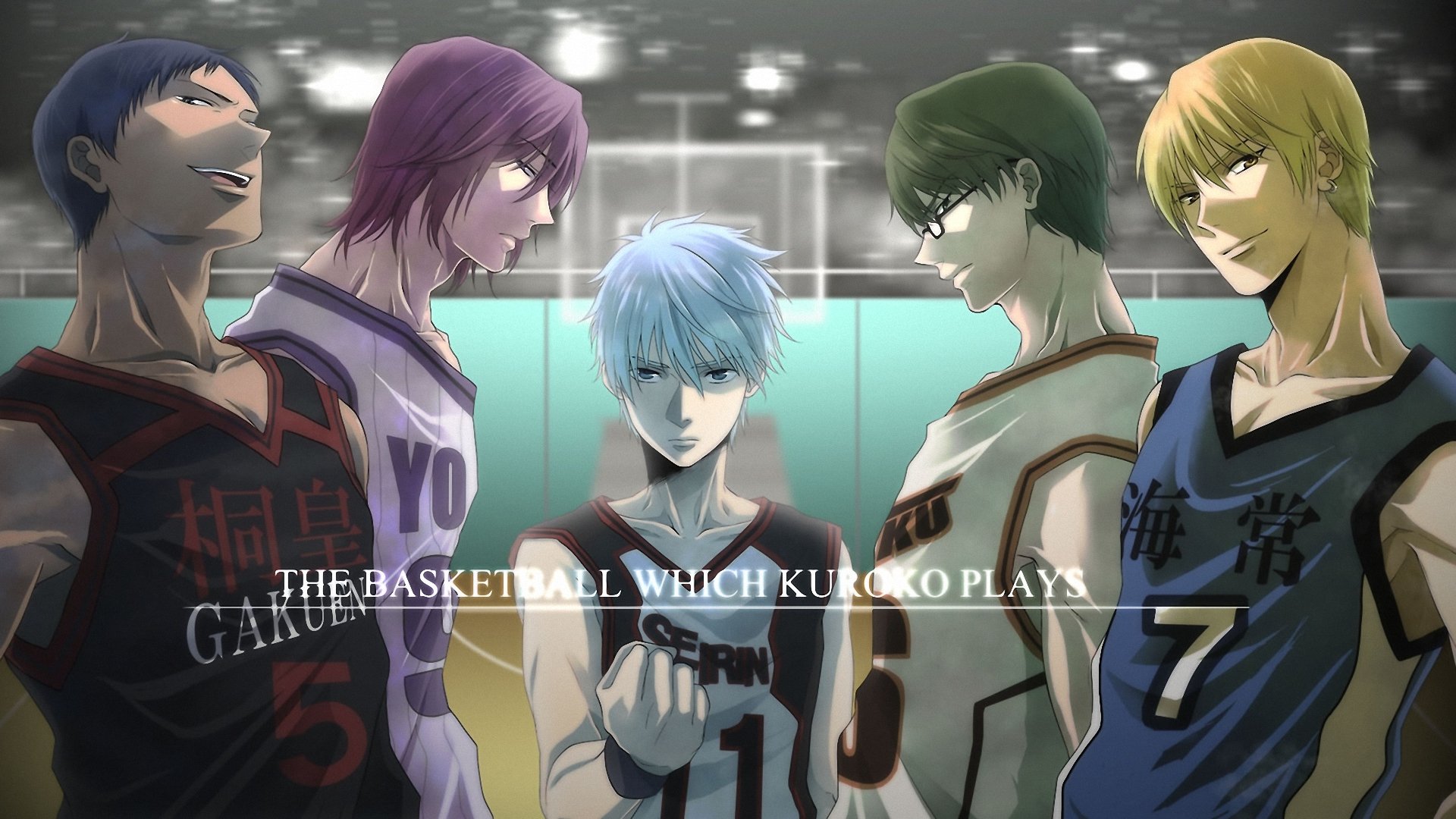 kuroko no cestas baloncesto kuroko equipo deportes aomine daiki kise ryouta kuroko tetsuya midorima shintarou murasakibara atsushi gafas grillete