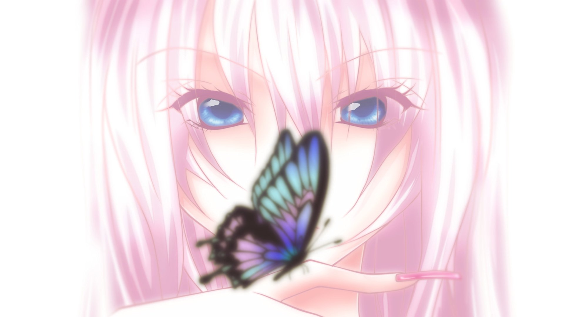 vocaloid megurine luka mirada mariposa luz minimalismo