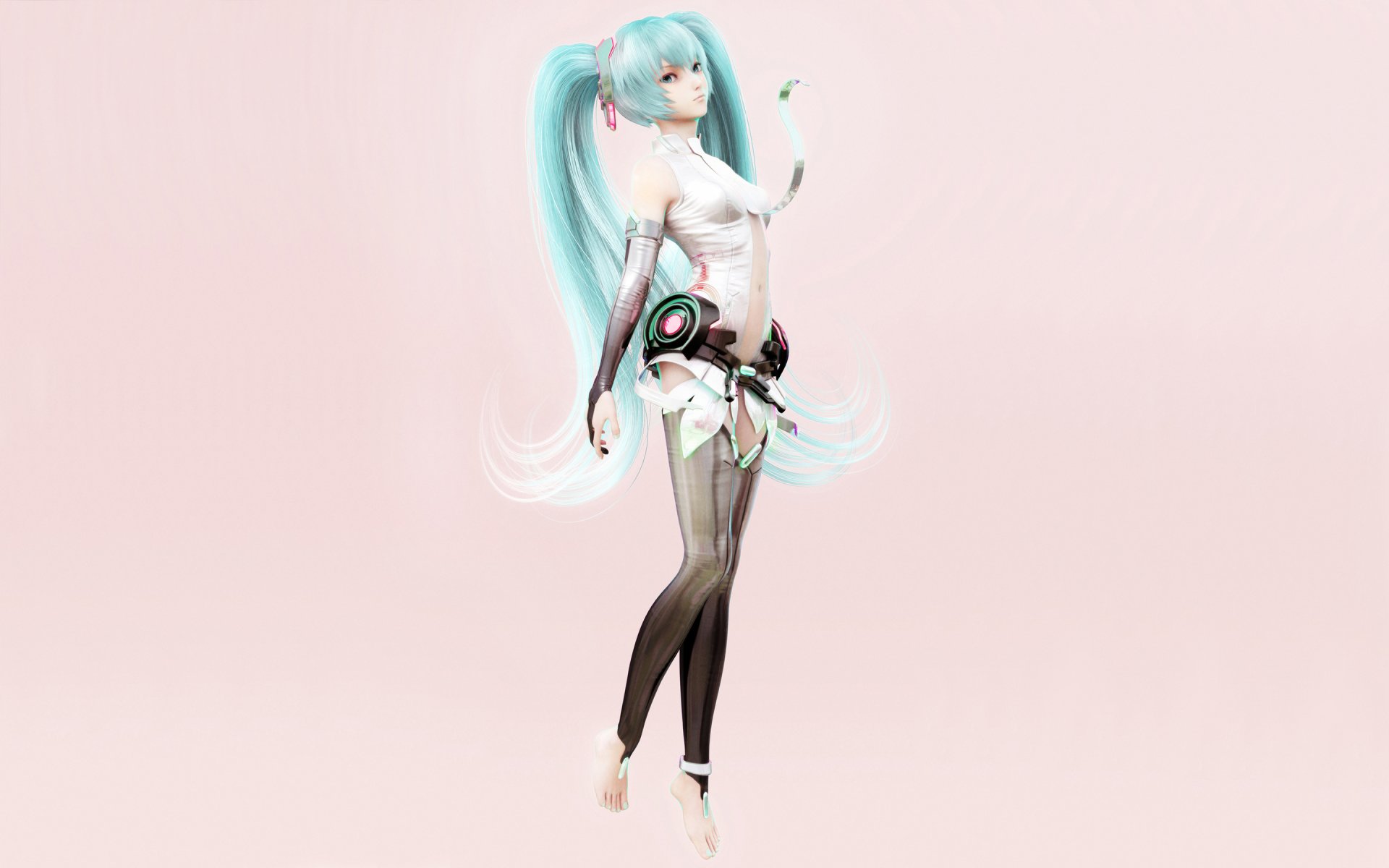 vocaloid hatsune miku dziewczyna rendering minimalizm