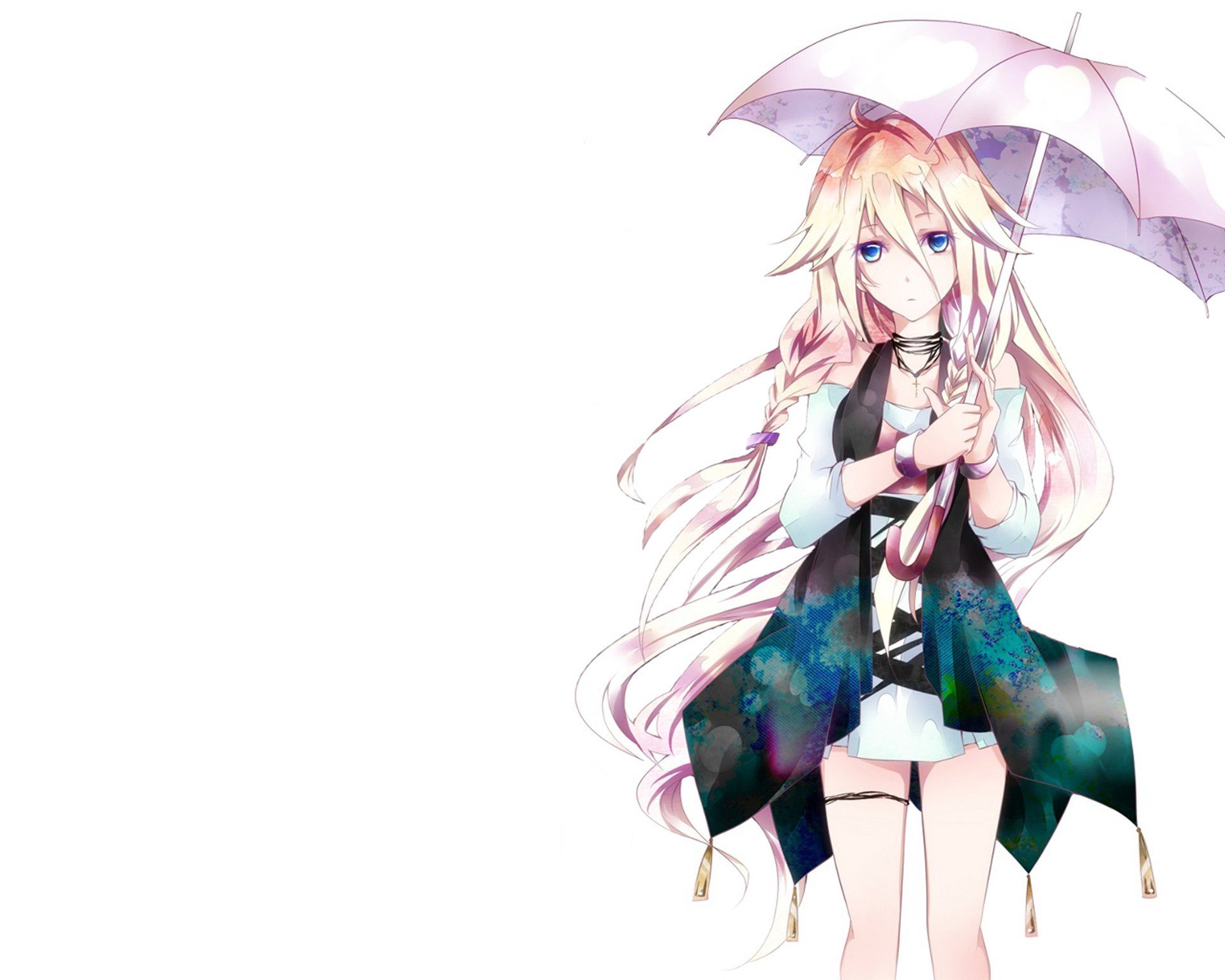 dziewczyna ia spojrzenie niespodzianka parasol vocaloid vocaloid