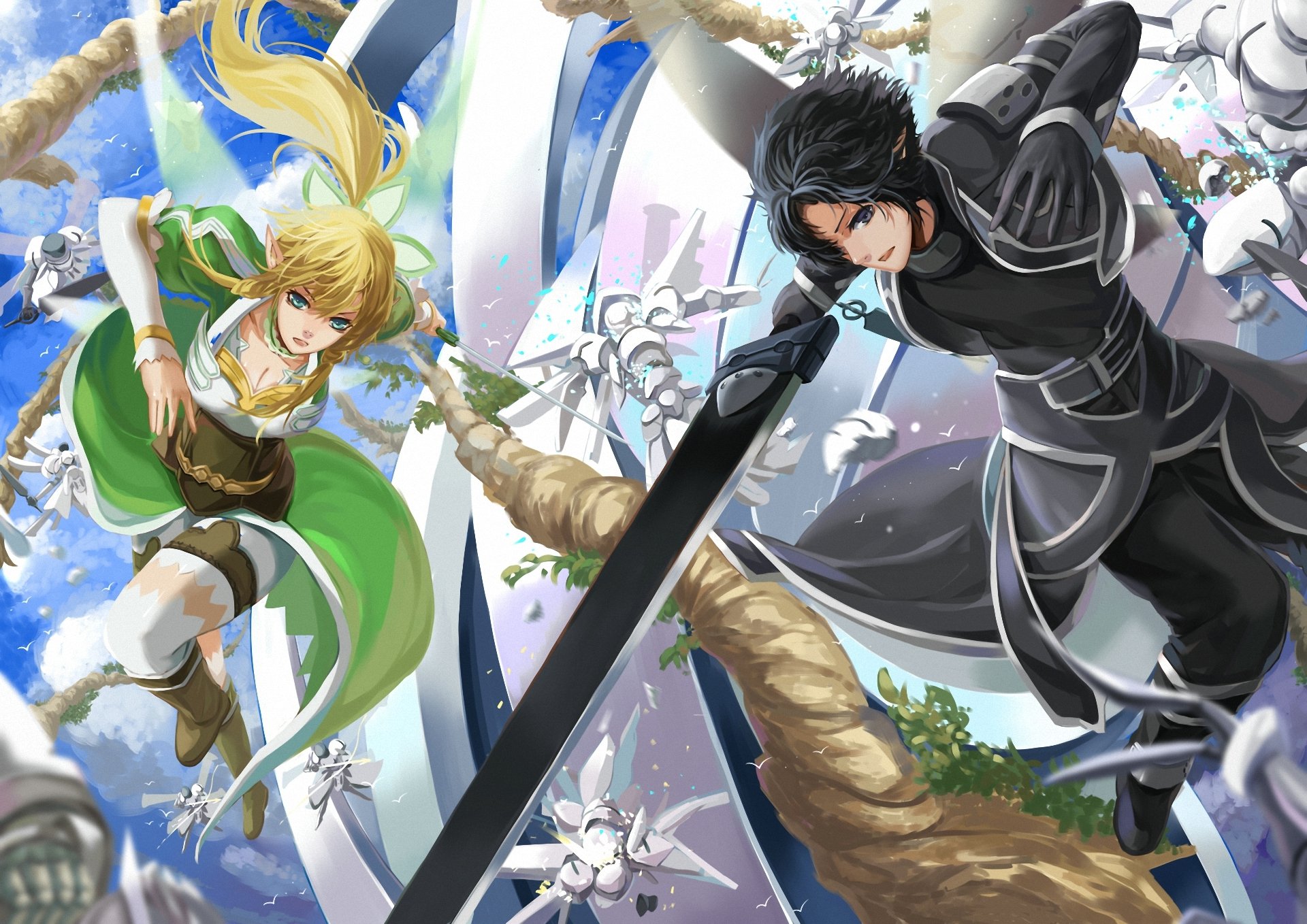 art liuruoyu8888 sword art online kirito leafa facet dziewczyna broń bitwa