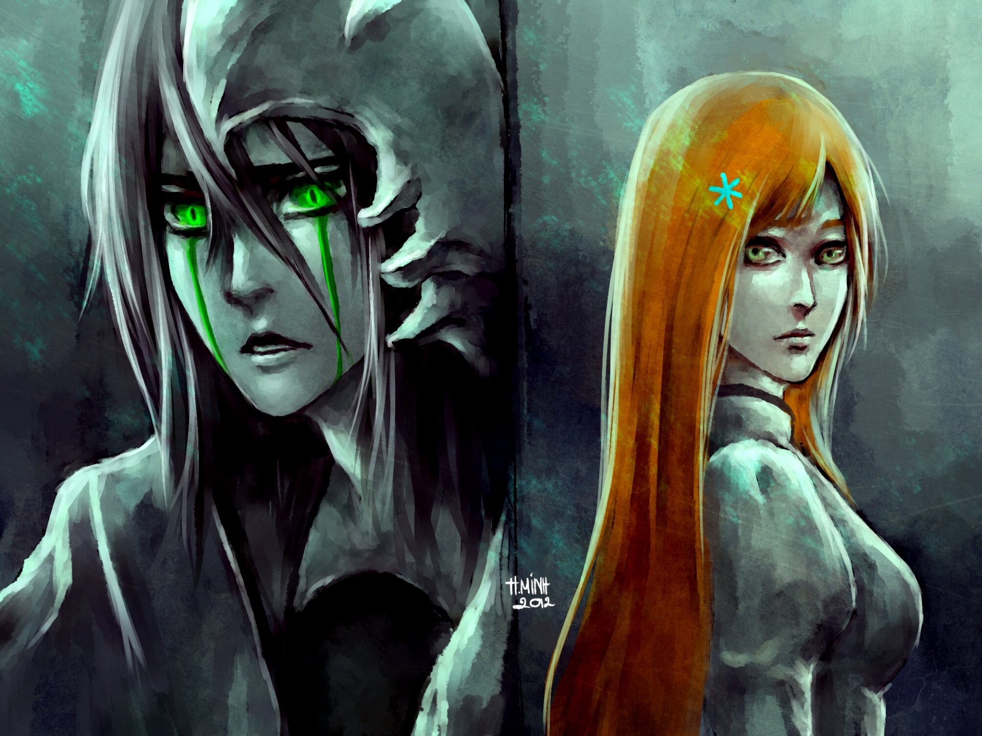 kunst nanfe mädchen inoue orihime kerl ulquiorra schiffer blick espada bleichmittel bleichmittel