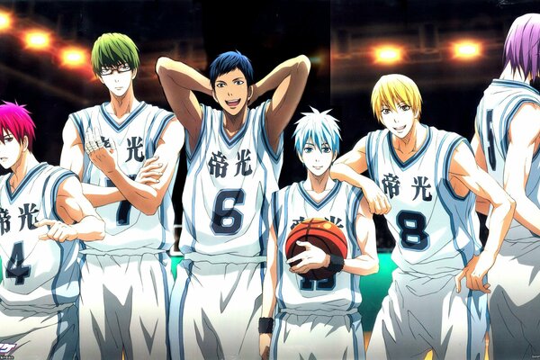 Arte anime Club de baloncesto chicos guapos