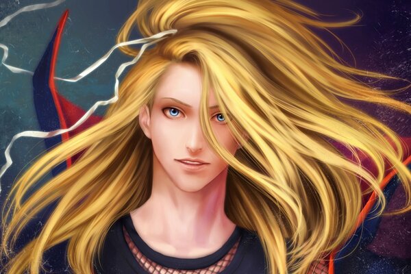 Guy with loose blond hair art