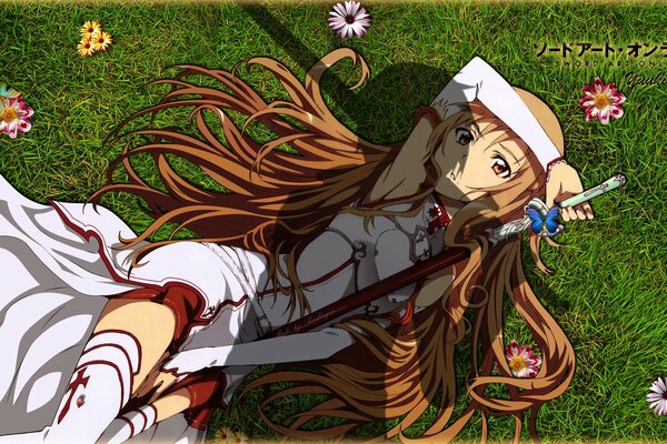Marzycielska Yuki Asuna na trawie