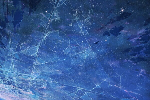 Anime arte cielo stellato