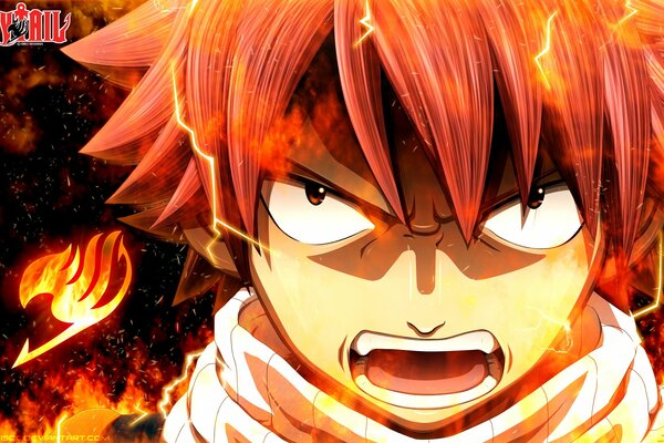 Anime cola de hadas Natsu está furioso