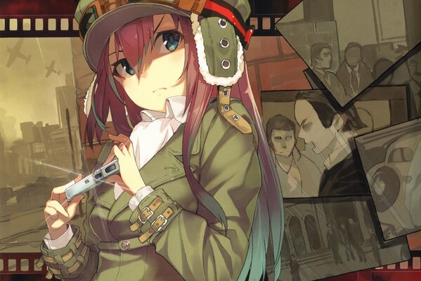 Anime fille en uniforme d espion