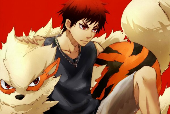 Anime Kagami Taiga gars avec des animaux