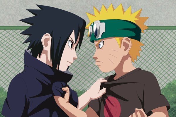 Naruto et Sasuke deux adversaires